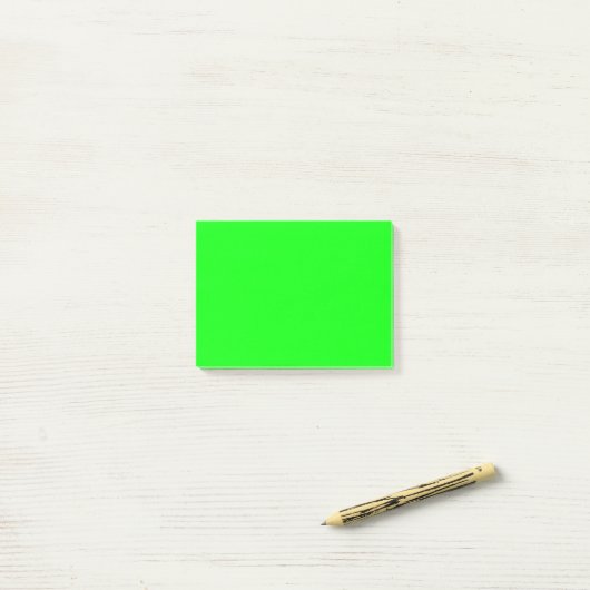 Post-it® Écran vert néon moderne brillant solide cool simpl (Sur un bureau)