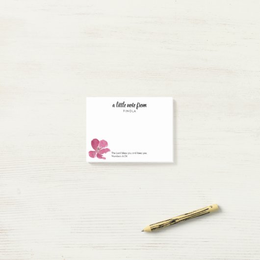 Post-it® Écriture aquarelle Chien Rose (Sur un bureau)