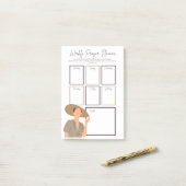 Post-it® Écriture de la femme Note du planificateur de priè (Sur un bureau)