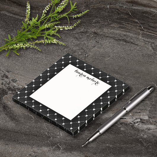 Post-it® Écriture de ruban noir et blanc personnalisée