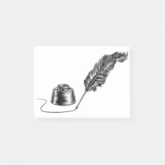 Post-it® Écriture du stylet de plume de quill et du stylet (Devant)