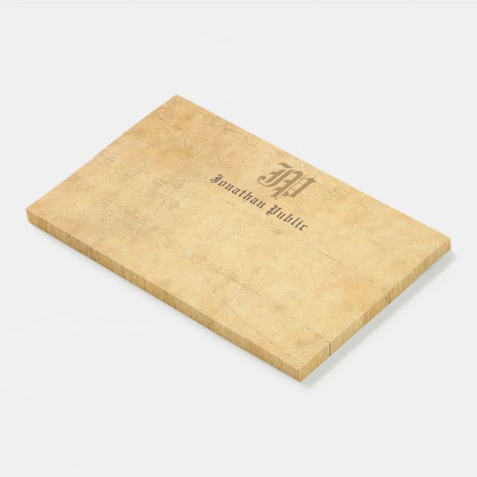 Post-it® Écriture manuscrite Monogramme Élégant Modèle Vint (Incliné)