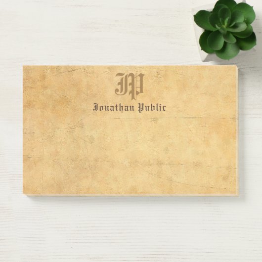 Post-it® Écriture manuscrite Monogramme Élégant Modèle Vint (Bureau)