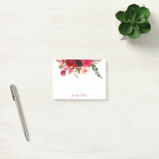 Post-it® Écriture manuscrite Nom du script Floral Watercolo (Bureau)