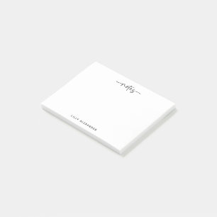 Post-it® Écriture manuscrite simple avec fioritures noir et