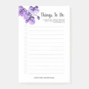 Post-it® Écriture Orchidée Violet Personnalisée Dans La Lis