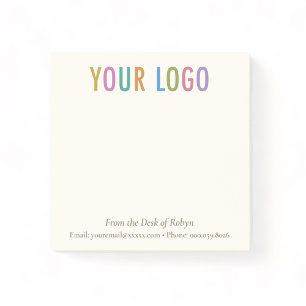 Post-it® Ecru Cream Custom Business Logo Du Bureau de
