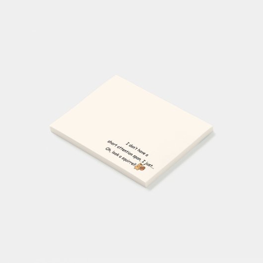 Post-it® Écureuil à courte attention drôle (Incliné)