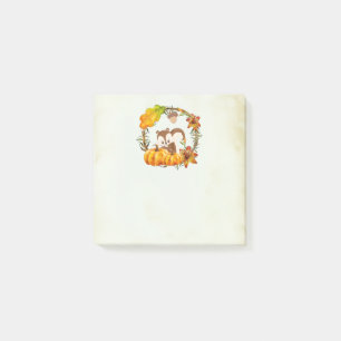 Post-it® Écureuil et Citrouille Wreath Vintage