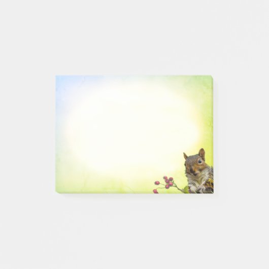Post-it® Écureuil sauvage mignon sur fond pastel (Devant)