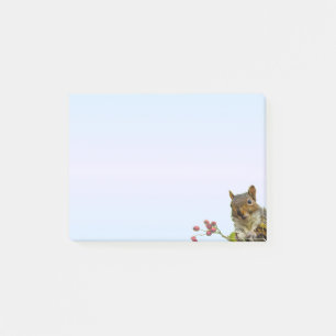 Post-it® Écureuil sauvage mignon sur un dégradé bleu clair