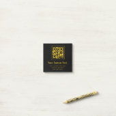 Post-it® Editable QR Code & Text Template | Black & Gold (Sur un bureau)