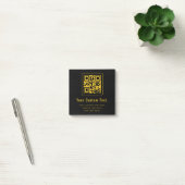 Post-it® Editable QR Code & Text Template | Black & Gold (Bureau)