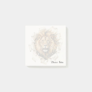 Post-it® Effet de papier déchiré avec lion aquarelle person