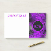 Post-it® Effet de peinture rétro violet et noir (Sur un bureau)