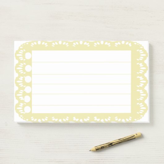 Post-it® Effet Lace citron (Sur un bureau)