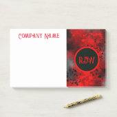 Post-it® Effet Retro Paint Splatter rouge et noir (Sur un bureau)