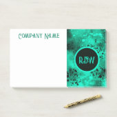 Post-it® Effet Retro Paint Splatter Vert & Noir (Sur un bureau)