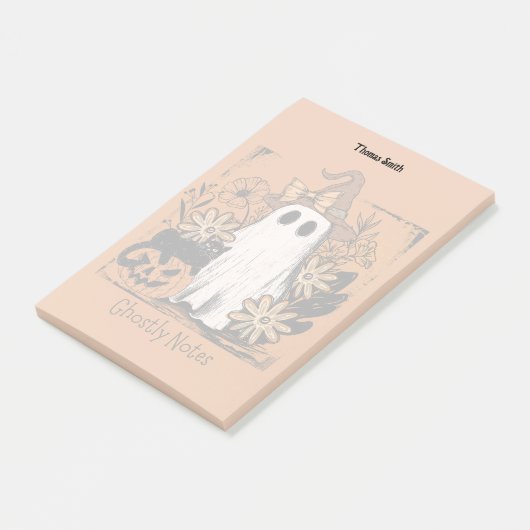 Post-it® Éffrayant Halloween Floral Ghosts (Incliné)
