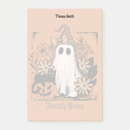Post-it® Éffrayant Halloween Floral Ghosts (Devant)