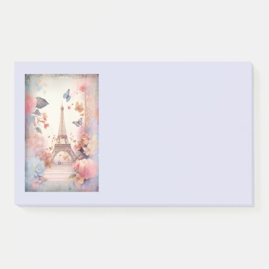 Post-it® Eiffel Tower Butterflies and Flowers (Devant)