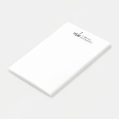 Post-it® Élégance moderne et script Monogramme initial (Incliné)