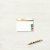 Post-it® Élégant Ananas Floral Moderne - Personnalisé (Sur un bureau)