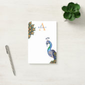 Post-it® Élégant aquarelle Peacock Monogramme (Bureau)