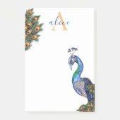 Post-it® Élégant aquarelle Peacock Monogramme (Devant)