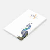 Post-it® Élégant aquarelle Peacock Monogramme (Incliné)