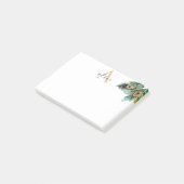 Post-it® Elégant aquarelle Peacock Pluvier Monogramme (Incliné)