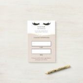 Post-it® Elegant beige and gold Lash appointment (Sur un bureau)
