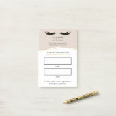 Post-it® Elegant beige and gold Lash appointment (Sur un bureau)