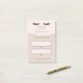Post-it® Elegant beige and gold Lash appointment (Sur un bureau)