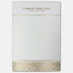 Post-it® Elégant Blanc Et Or Floral Paisley 2