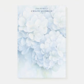 Post-it® Elégant bleu Hydrangea Aquarelle Nom floral (Devant)