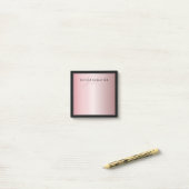 Post-it® Elégant Blush Faux Rose Gold | Nom et initiales (Sur un bureau)