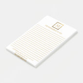 Post-it® Élégant Business Monogram Logo Gold Carré Linked (Incliné)