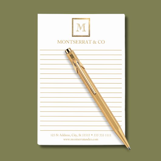 Post-it® Élégant Business Monogram Logo Gold Carré Linked