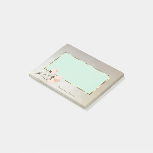 Post-it® Élégant, Cadre, Fleur (Incliné)