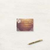 Post-it® Élégant Chaîne Florale Lumière Dentelle Rustique B (Sur un bureau)