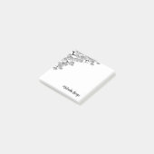 Post-it® Élégant Chic Botanique Black White Pine Branche (Incliné)