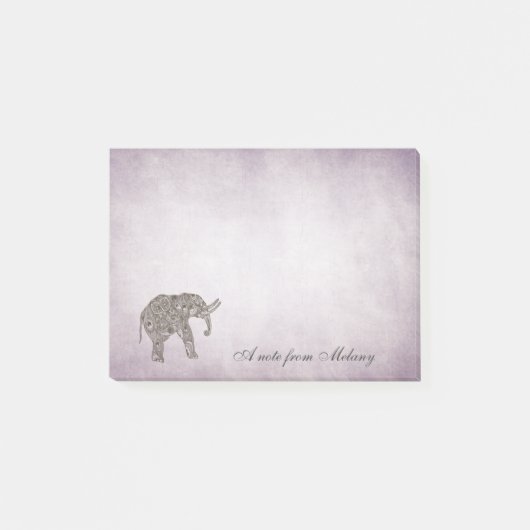 Post-it® Elégant chic dame éléphant vintage (Devant)