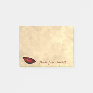 Post-it® Élégant Chic Féminin, Or, Lèvres Rouges