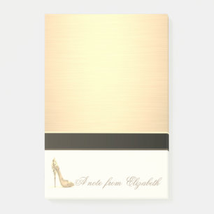 Post-it® Élégant Chic  Féminin Stylé, Faux Or, Talon Haut