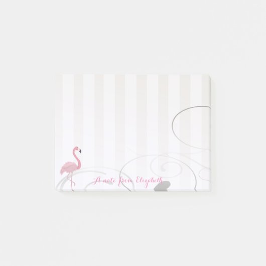 Post-it® Élégant Chic Féminin Stylé , Flamant Rose (Devant)