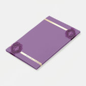 Post-it® Élégant Chic Fille Doré Rayures,Violet ,Roses (Incliné)