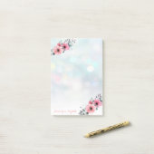 Post-it® Élégant Chic Fille Stylée ,Bokeh ,Fleurs (Sur un bureau)