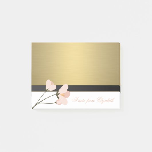 Post-it® Élégant Chic Fille stylée ,Faux Or,Rose (Devant)