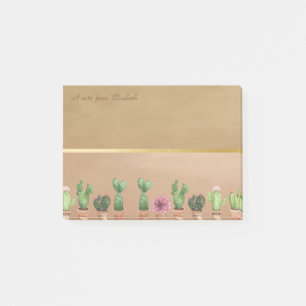 Post-it® Elégant Chic Gold Stripe, Aquarelle Cactus